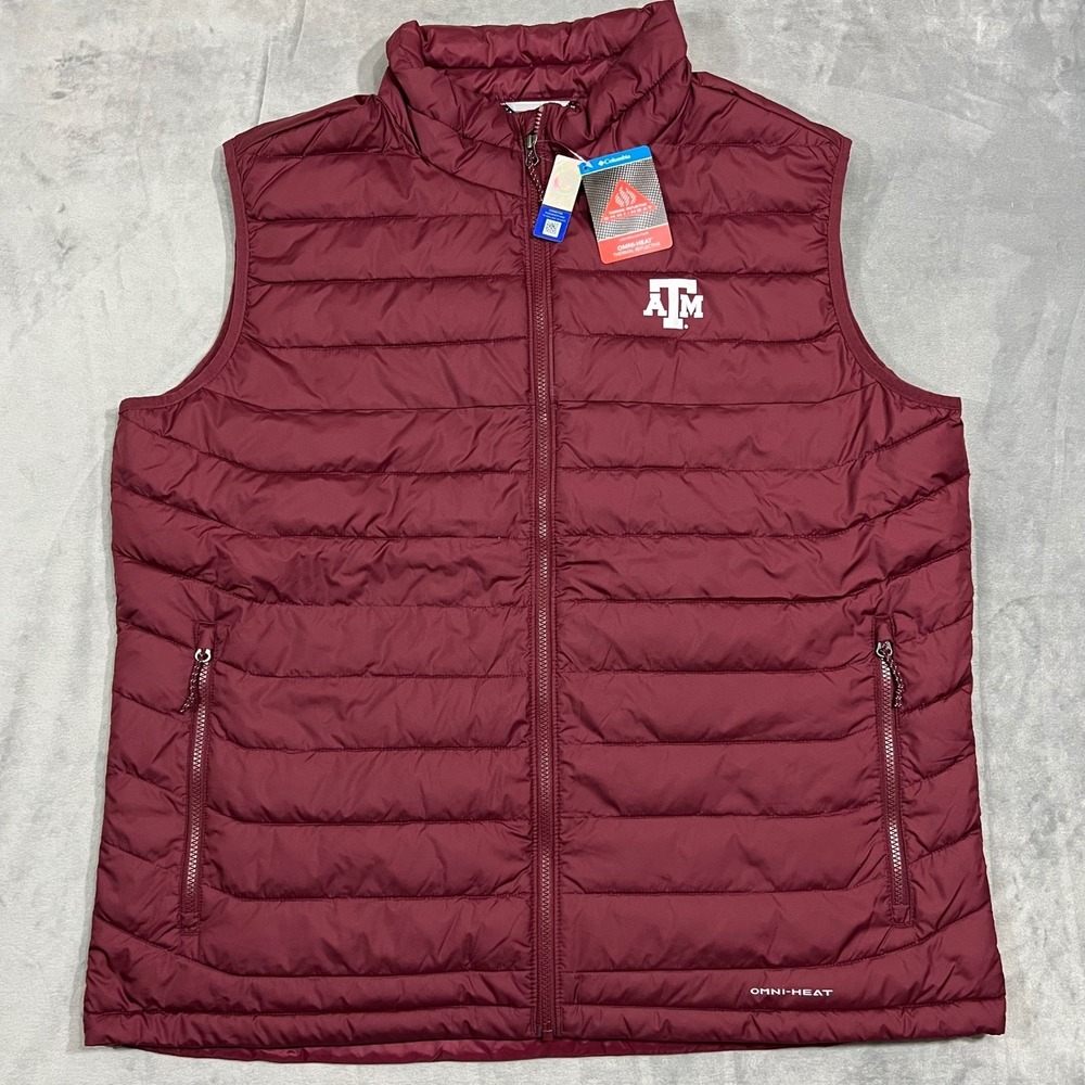 Texas A&M Aggies Vest Red Columbia Omni-Heat‎ Powder Lite Puffer 2XL Insulated